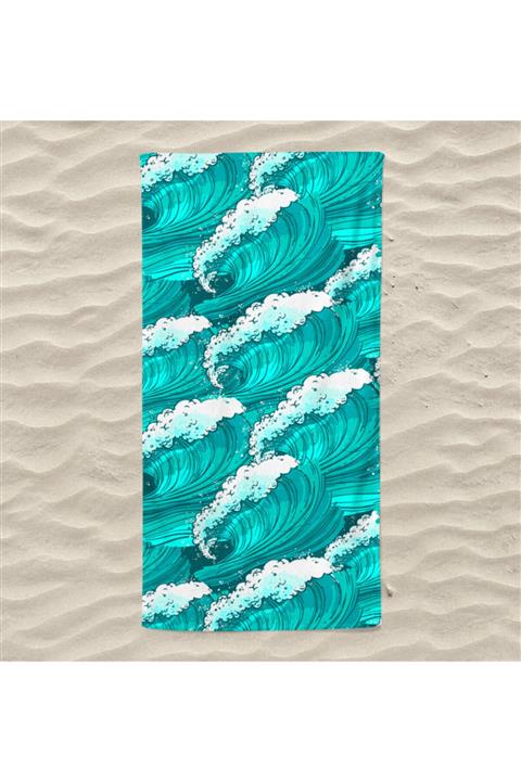 NİFFHOME Baskılı Plaj Havlusu 80x150 cm-108