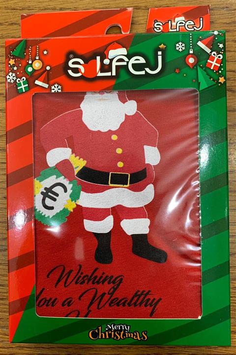 SOLFEJ BOXER Erkek Kırmızı Yılbaşı Hediyesi Noel Baba Baskılı Boxer 1003