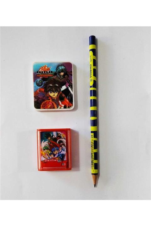BAKUGAN Set (kurşun Kalem+silgi+kalemtıraş)