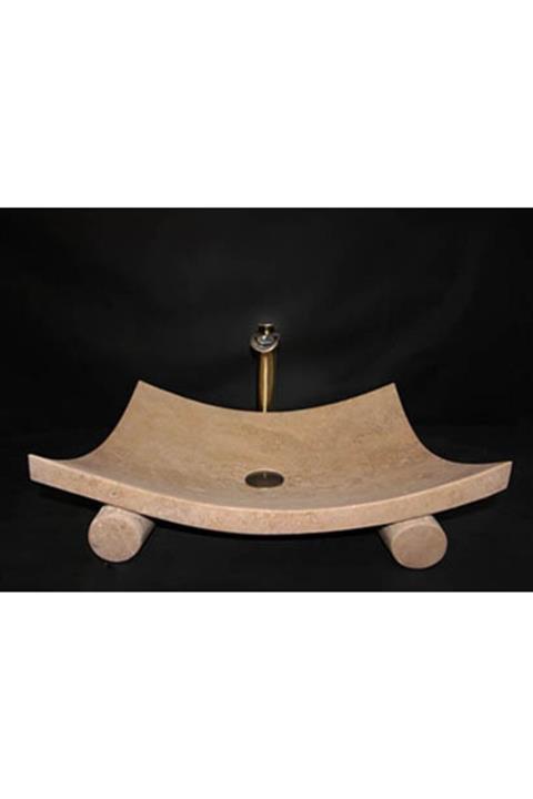 entrend11 Traverten Silindir Ayaklı Lavabo