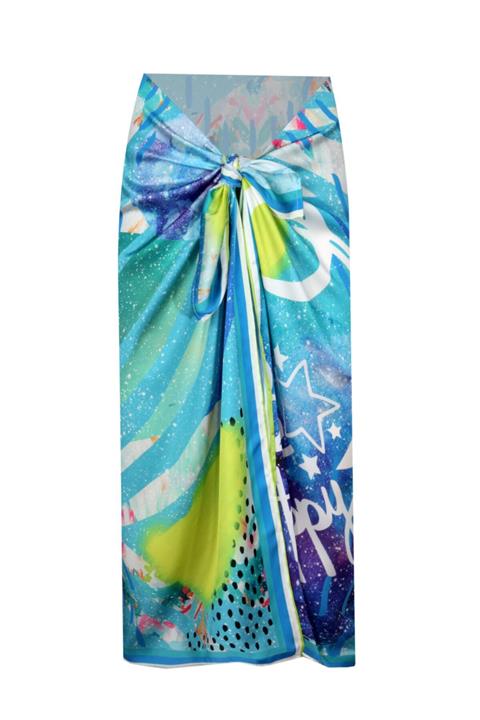 BAL BABE Kadın Mavi Desenli Pareo