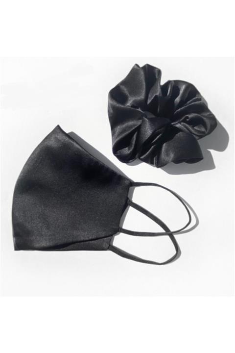 Nusyaa Lüks Ipek Saten Maske Kombin