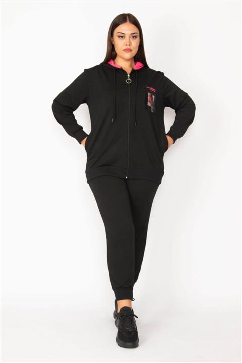 MODA 22 Şeker Pembe Kapşonlu Eşofman Takımı