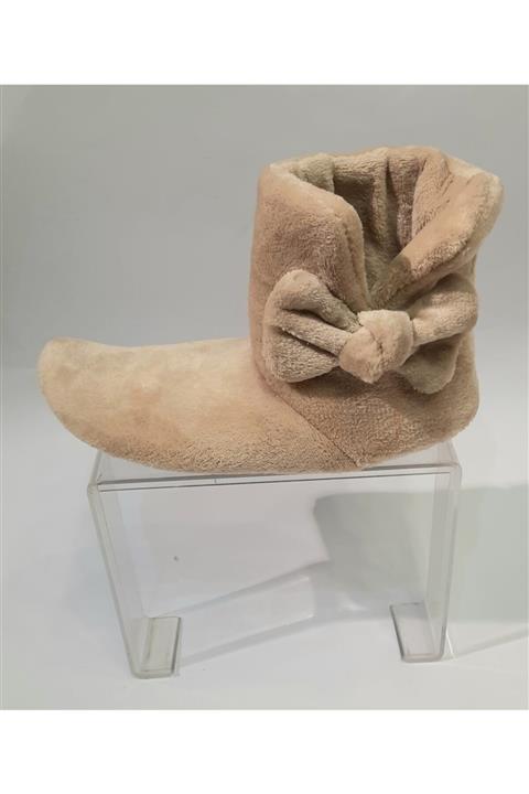 BRGL Papyonlu Kadın Peluş Krem Bej Ev Botu