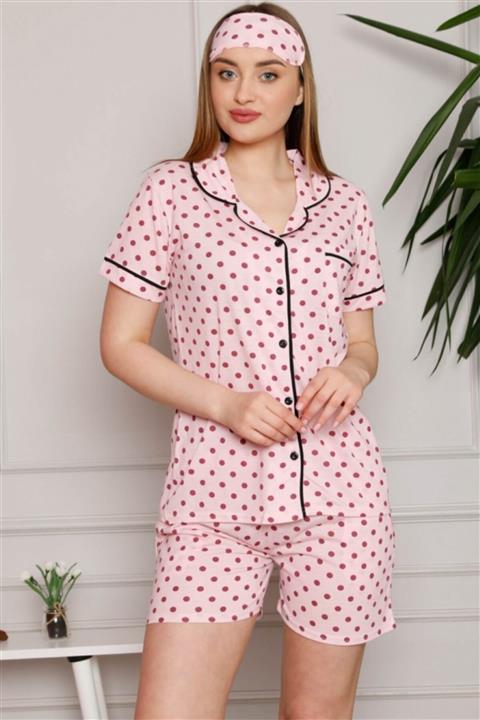 Moda Çizgi Kadın  Pamuk Penye Kısa Kol Şortlu Pijama Takım 4333