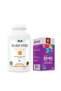 FLX Balık Kollajeni Tip 1-3 Collagen 300 Tablet Ve Vitamin D3 K2 20 ml