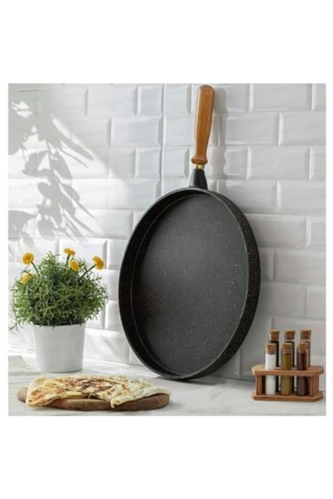 Nehir Gözleme Tavası Granit Dekorlu Döküm 36 Cm Derin