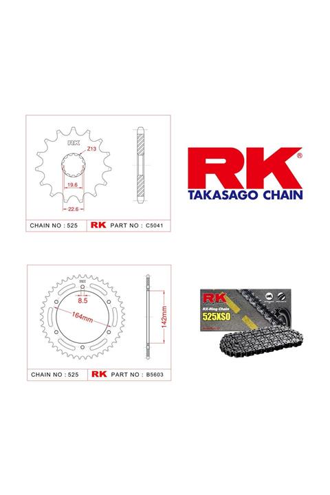 RK Hyosung Gt 650 Efı  Rk X-Ring Zincir Dişli Set 525 Xso 15/44T(2005-2015)