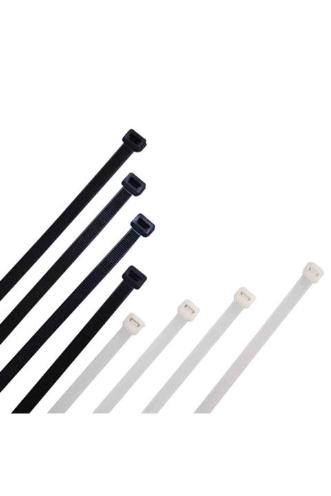 AKSUFEZ Plastik Beyaz Cırt Kelepçe 4.8 X 250 Mm 100 lü Tnr-0436