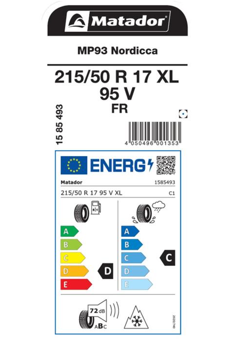 Matador 215/50r17 95v Xl Fr Mp93 Nordicca