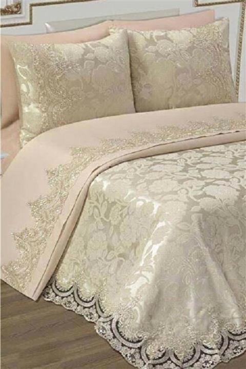 Çeyiz Bahçesi Krem Hüzün 7 Parça Pike Yatak Örtüsü