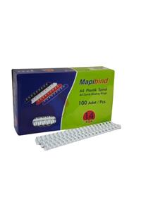 MAPİBİND Spiral Plastik 115-135 Sayfa 100 Lü 14 Mm Beyaz (1 Paket 100 Adet Spiral)