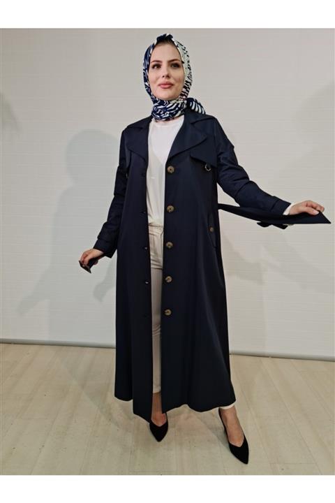 GARNİ Kadın Klasik Uzun Trençkot