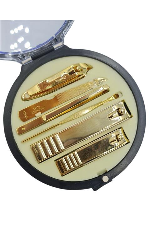 SEDEF SİLVER 777 Gold Altın Renk Kaplama 6 Lı Tırnak Makası Seti Kutulu Manikür Pedikür Set