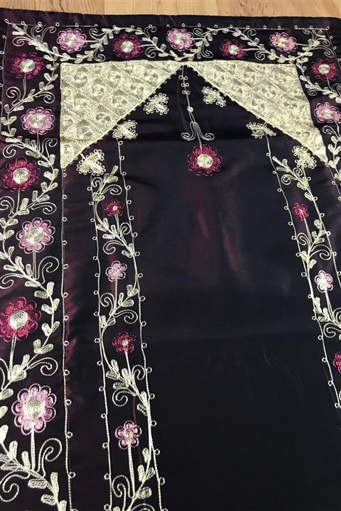 bohemian buldan Bordo İşlemeli Tafta Seccade