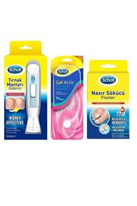 Scholl Tırnak Mantar Kiti 3.8 Ml+nasır Sökücü Flaster+alçak Topuklu Ayakkabılar Için Tabanlık