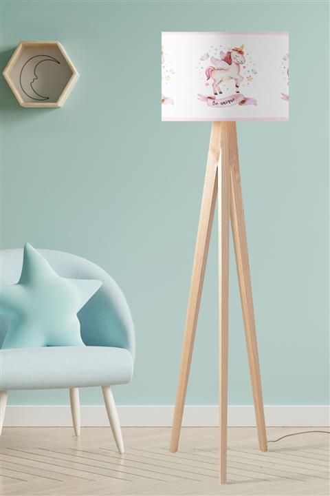 Evmila Pembe Unicornlar Çocuk Odası Lambader
