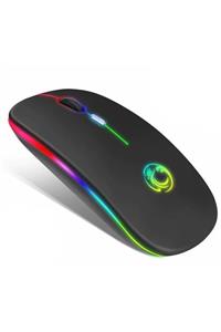 Mimozaavm 2.4ghz Rgb Işıklı Sessiz Şarj Edilebilir Kablosuz Mouse