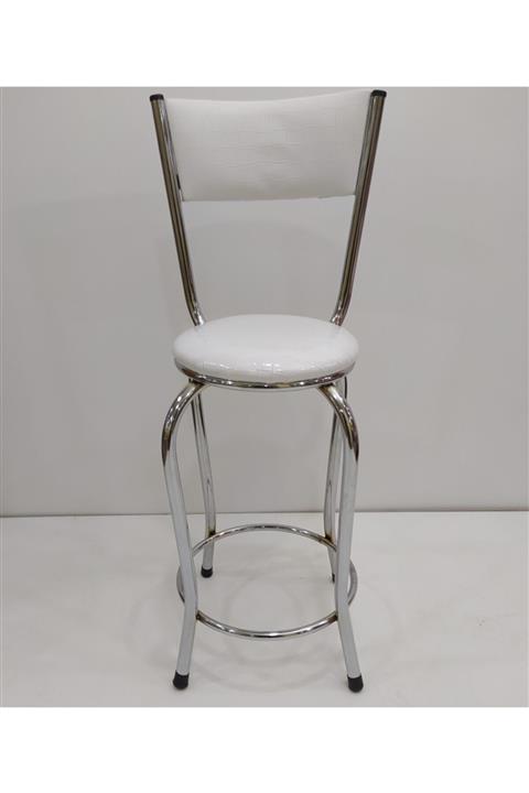 Ankara Mobilya Bengi Tabure Bar Tipi Kaplama Ortopedik Oturum Beyaz