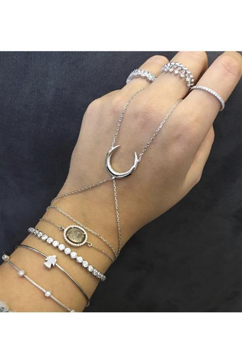 iz jewelry Silver Renk Hilal Gümüş Şahmeran