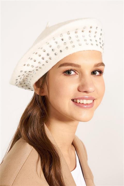 YLondon 13530 Ekru Taşlı Fransız Ressam Bere