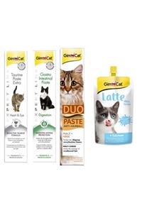 Gimcat Taurine 50gr + Gastro 50gr +Peynirli Anti-hairball Malt 50gr Kedi Macunları + Sıvı Kedi Sütü 200 ml