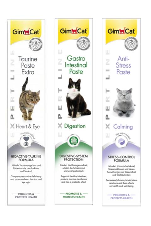 Gimcat Taurine 50gr + Gastro 50gr + Anti-stress 50gr Paste Kedi Macunları