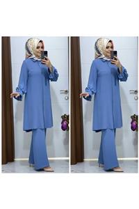 modasura 7085 K 20 Indigo Tunik Pantolon Takım