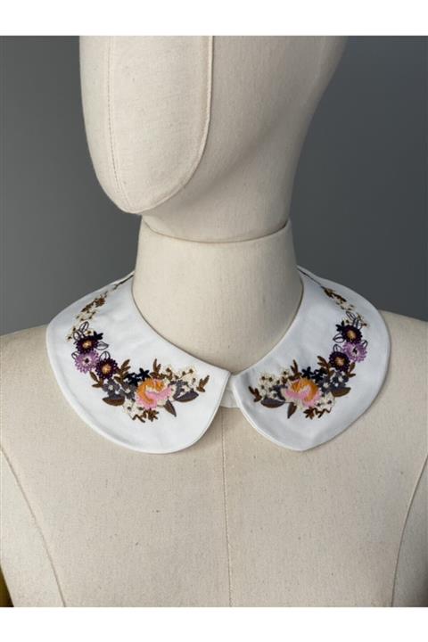 Hayalet kumaş Nakış Detaylı Bebe Yaka