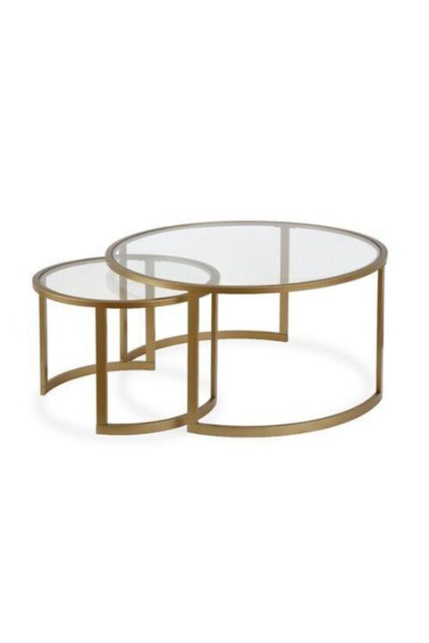 alkametal Gold Ikili Orta Sehpa