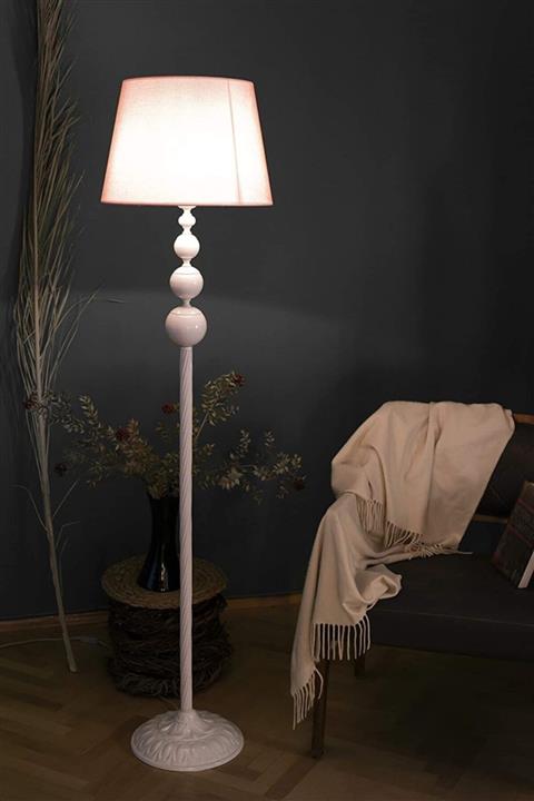 epifanio Beyaz Kaplama 3'lü Küre Lambader - Başlık Rengi Hasır Pembe’dir.