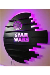 Prodizayn Tasarım Star Wars Rgb Led Işıklı Ahşap Duvar Rafı