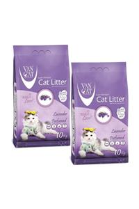 Vancat Lavanta Kokulu İnce Taneli Kedi Kumu 10 Kg x 2 Adet