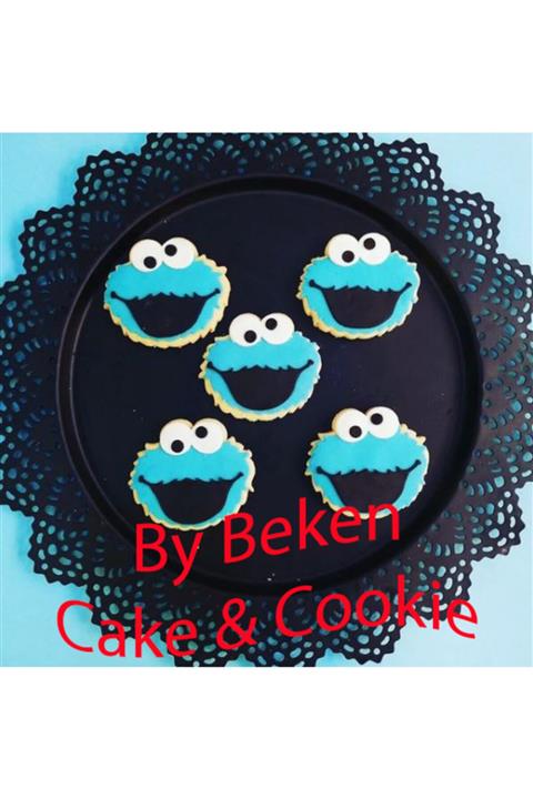 By Beken Cake Patisserie Kurabiye Canavarı Blue 10 Adet