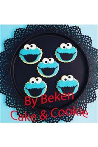 By Beken Cake Patisserie Kurabiye Canavarı Blue 10 Adet