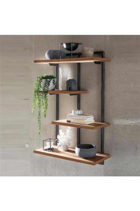 Özkalp Paslanmaz Dekorasyon Özkalp Siyah Metal Dekoratif Duvar Rafı Banyo Rafı Mutfak Rafı Balkon Rafı Tv Rafı Çok Amaçlı Raf