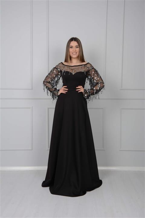 giyimmasalı Pul Saçaklı Prenses Elbise - Gümüş