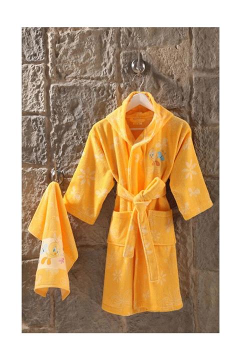 Özdilek Tweety Lisanslı Çocuk Bornoz Seti - Tüm Yaşlar