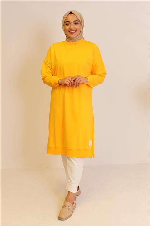 Soul Kadın Uzun Sarı Sweatshirt