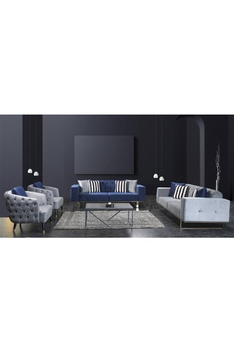 QONSEPTPARQ Mavi Gri Koltuk Takımı
