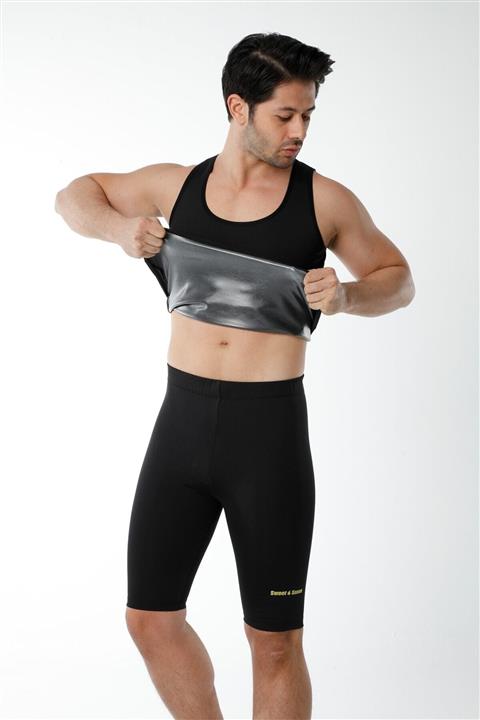 Sweet Sauna Unisex Siyah Sauna Terleme Üst Alt Atlet Şort Termal Takım