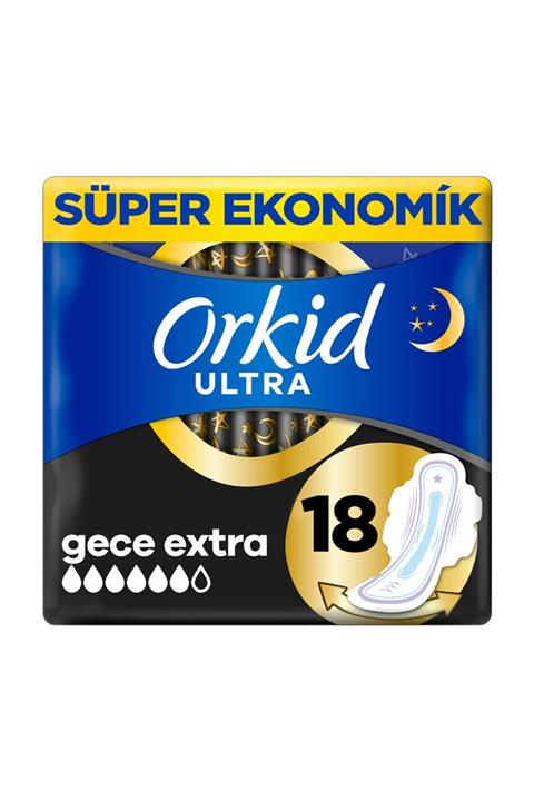 Orkid Ultra Extra Hijyenik Ped Gece Extra 18 Ped Boy 4