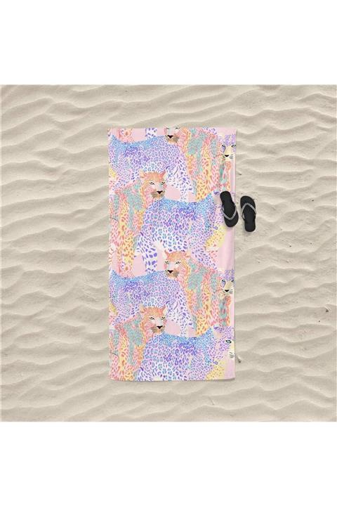 DECOSEW Kaplan Figürlü Özel Tasarım Plaj Havlusu