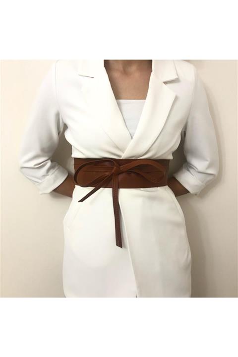 LİA KEMER Bel Bağlamalı Taba Korse Kemer