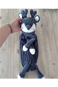 BurDen Dekoratif Ürünler & Tasarım Pofuduk Sevimli Geyik Pijama Toplayıcı Amigurumi Organik Oyuncak Uyku Arkadaşı El Yapımı