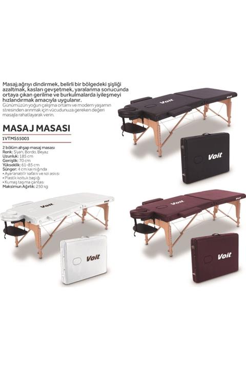Voit 55003 Katlanabilir Masaj Masası Beyaz 2020 Model