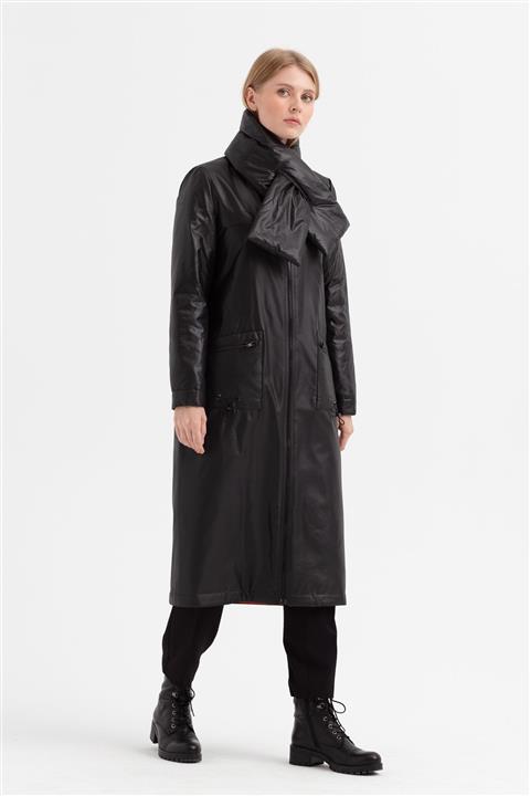 Nihan Kapitone Kısa Manto Siyah