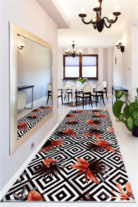 Babil Home Kaymaz Tabanlı Kesme Rulo Halı Yolluk Zebra Desen Bhj800