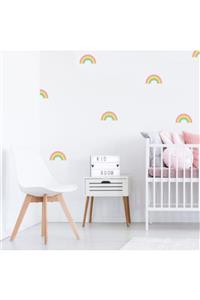 MyHappyPlace Mini Rainbow Gökkuşağı Bebek Ve Çocuk Odası Dekoratif Duvar Çıkartması Sticker (30 Adet)