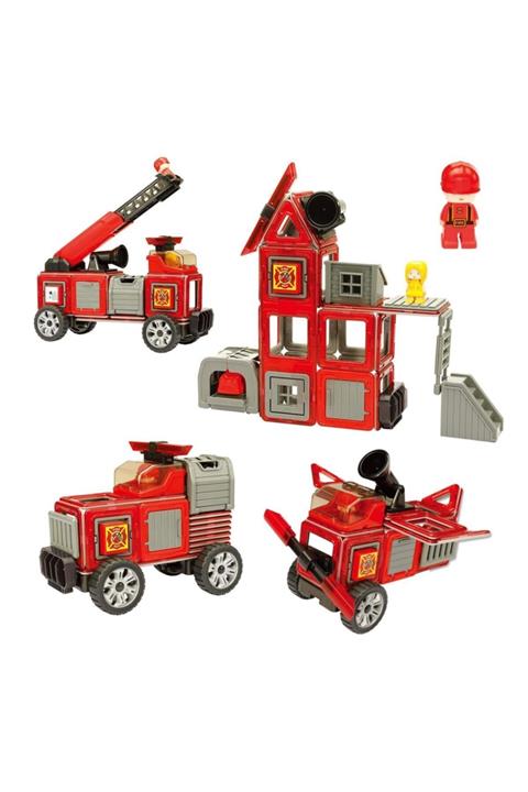 Kızılkaya Oyuncak Magic-magnetic Itfaiye Merkezi Üç Boyutlu Manyetik Yapı Lego Seti